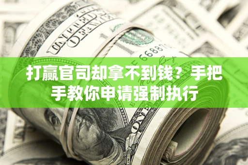 北京打赢官司却拿不到钱？手把手教你申请强制执行